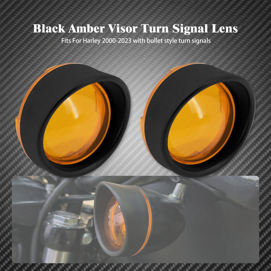 Visor Ring Turn Signal Amber Lens Cover Fit for Harley Dyna Softail Sportster XL Q