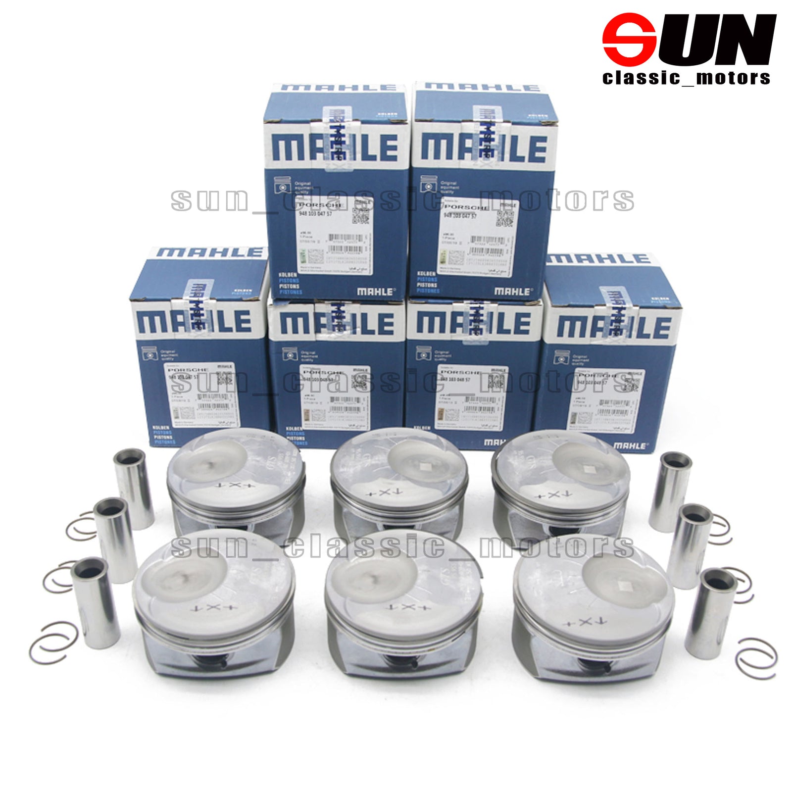 6-Piece Piston and Ring Set for Panamera 970 3.6L V6 M46.20 M46.40-