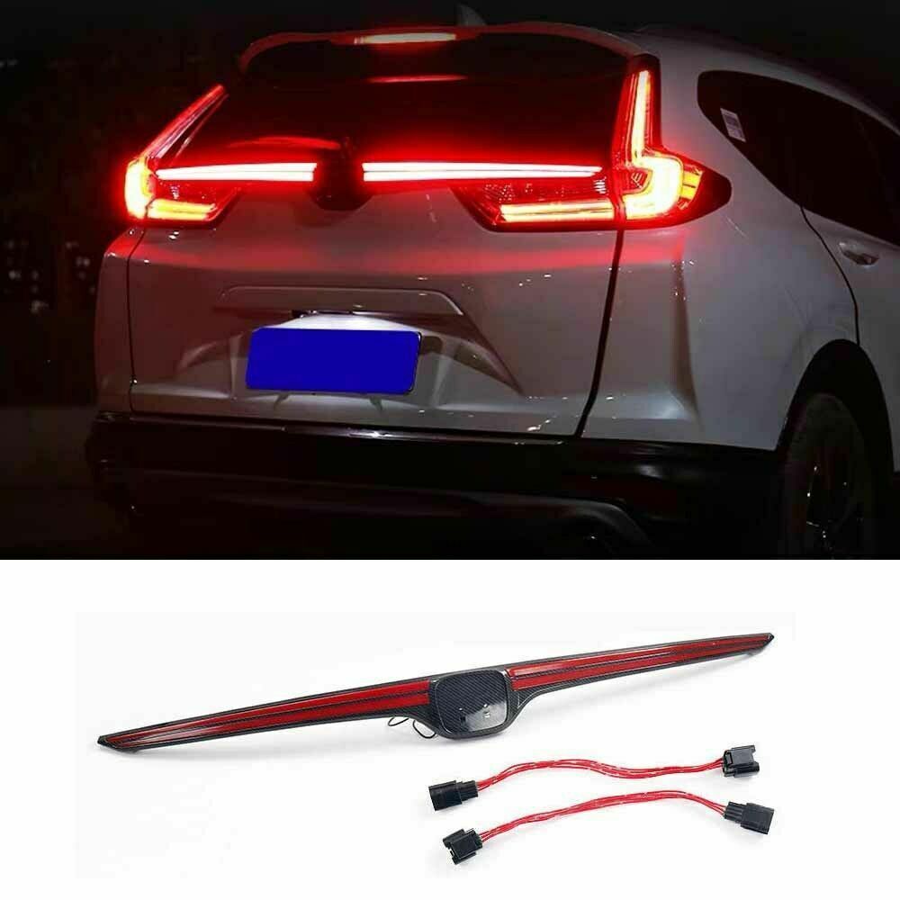 for Honda CRV 2017-2022 Black Rear Door Trunk LED Tail Light Brake Lamp Bar trim