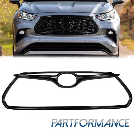for Highlander 2020 2021 2022 2023 Frame Front Grille Decorative Cover Black - v