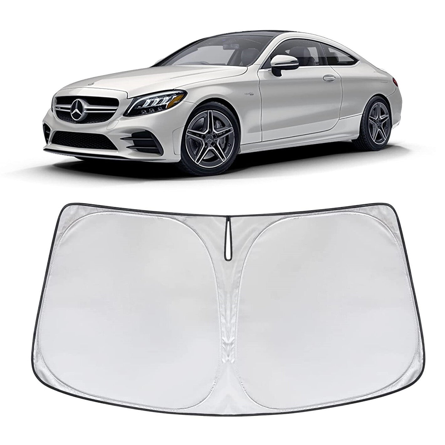 Custom-made foldable windshield sunshade cover for E200, E250, E300, and E350. n
