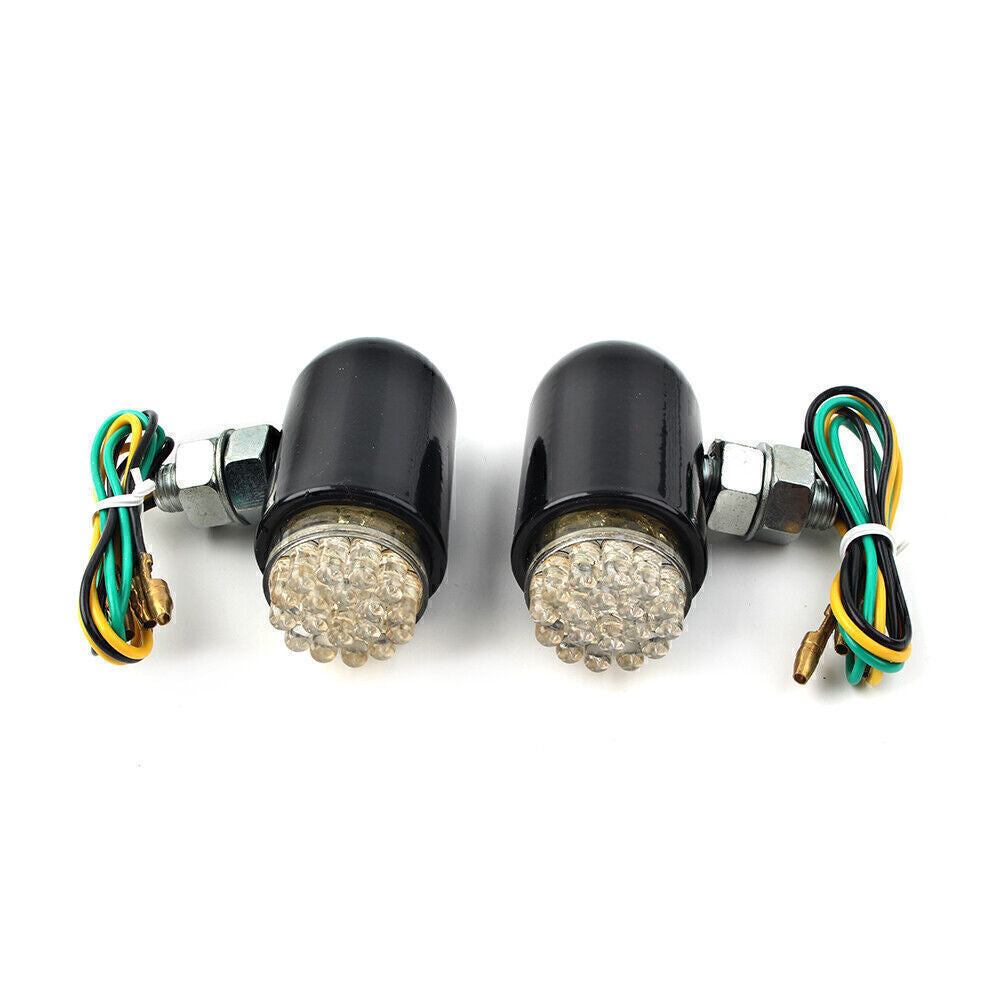 Custom BlACK Brake Running Turn Signal Tail Lights Cruiser Motorcycle Universal