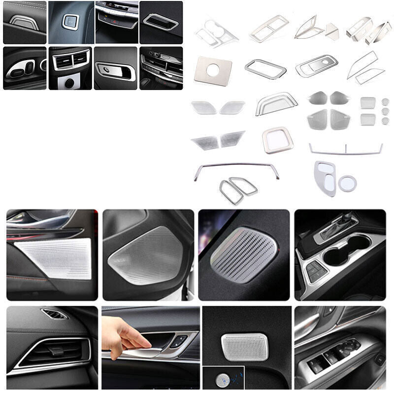 Matte Silver Inner Molding Full Set Decor Cover Trim for Cadillac CT4 2020-2024