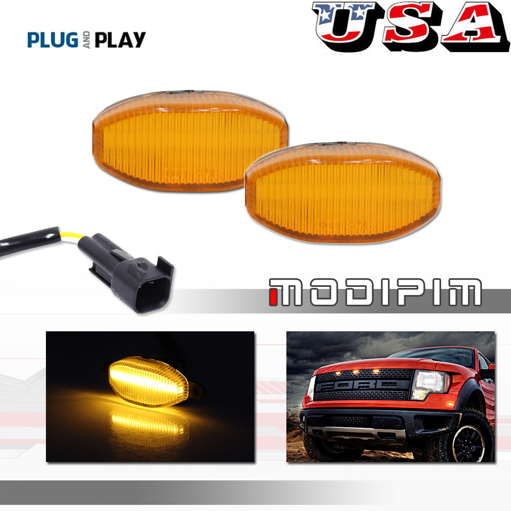 2-piece amber side marker lights suitable for 2014, 2013, 2012, 2011, and 2010 SVT - v