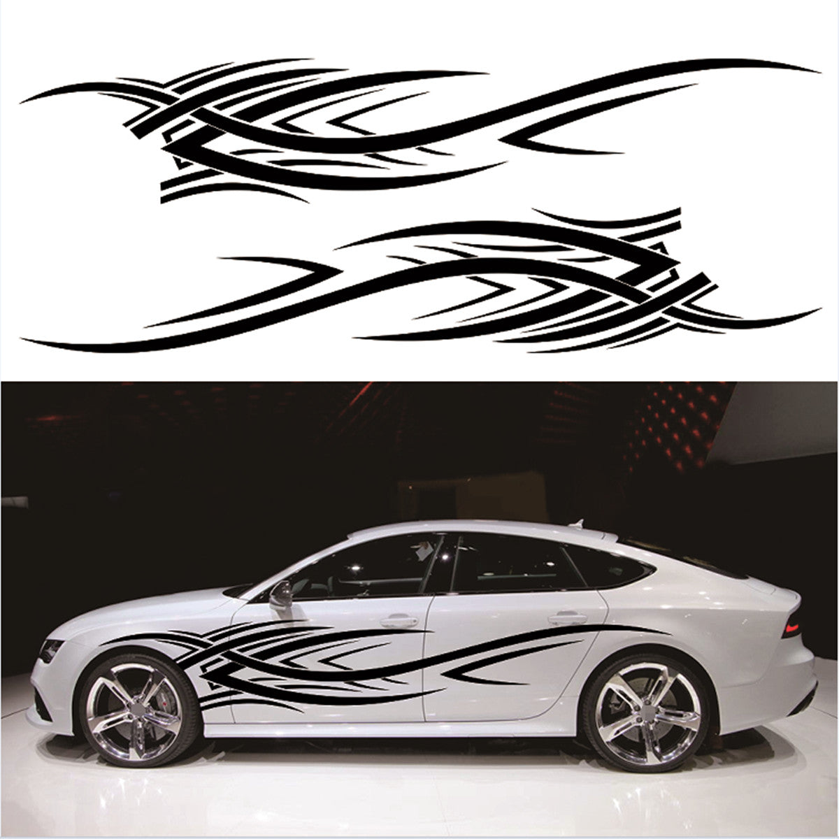 2Pcs Car Stickers Vinyl Decals Fire Flame Waterproof Decoration Auto Accessories