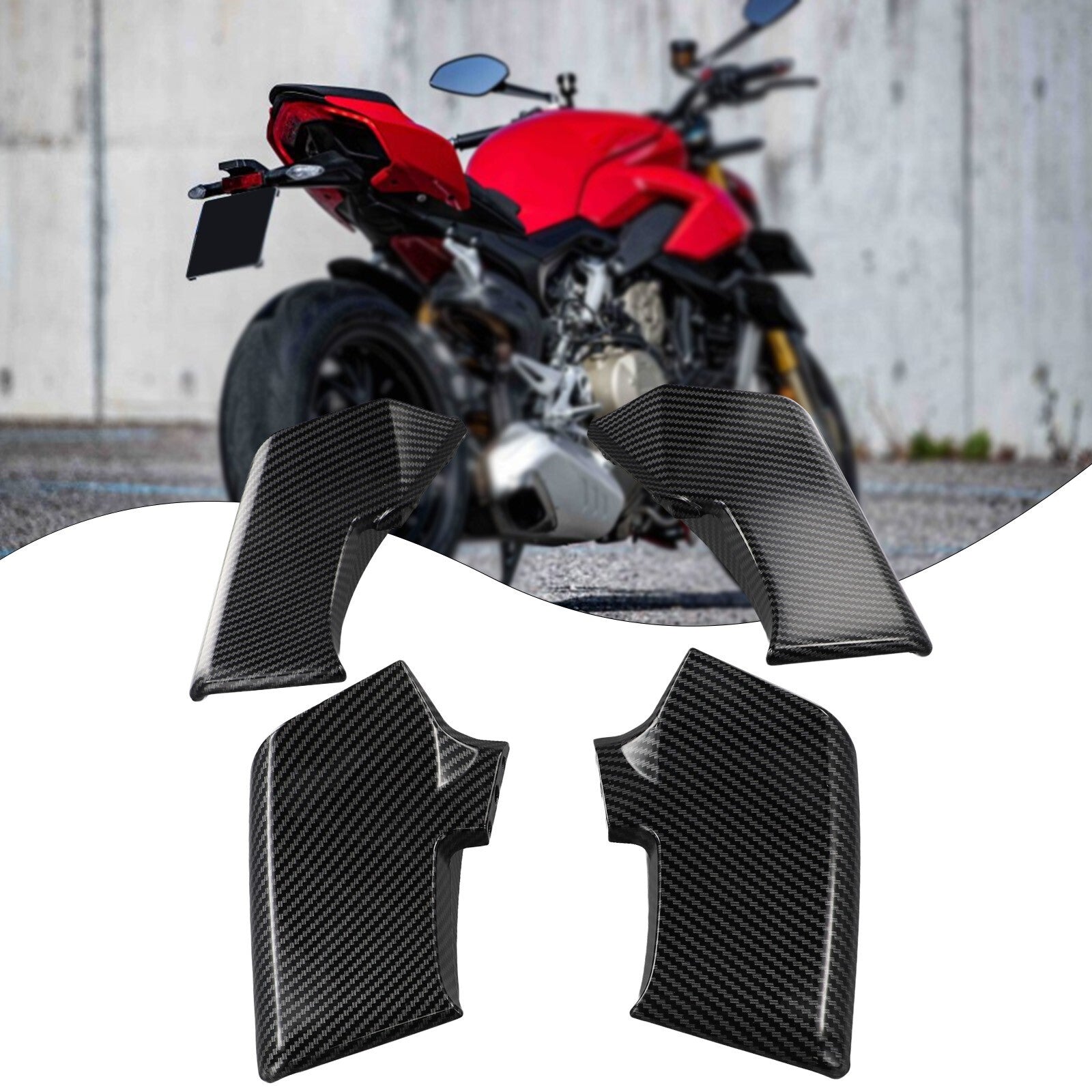 for DUCATI Streetfighter V4 /S/SP V2/S Carbon Fiber Spoiler Fxed Winglets Wings v