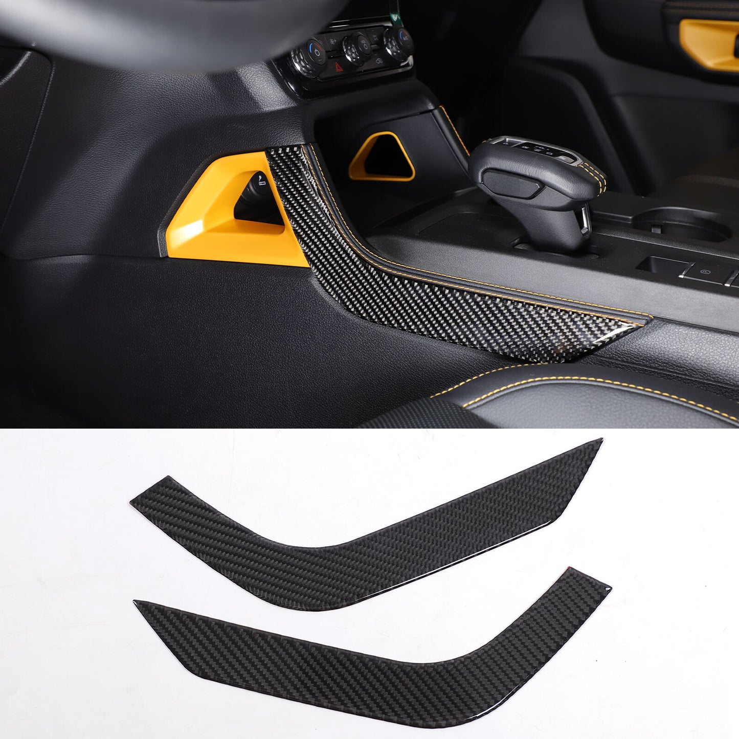 Carbon fiber center gear shift side panel Sticke for Ranger 2023-24 n