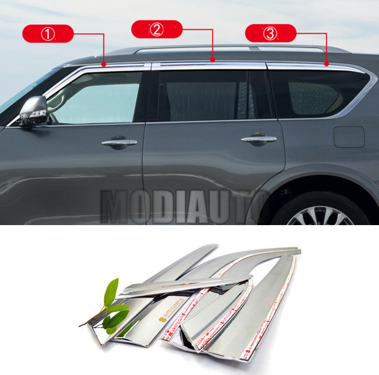 Chrome Window Wind Deflector Visor Rain Wind Decor for Infiniti QX80 2021-2023 n