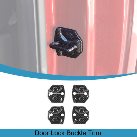 Carbon Fiber ABS Door Lock Buckle Cover Trim Cap Guard for Ford F150 2015-2020