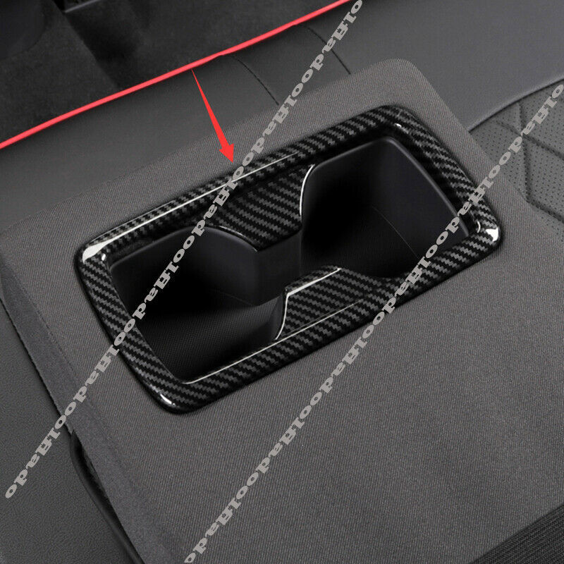 for Toyota Highlander 2020-22 Carbon fiber Rear Water Cup Panel Cover Frame Trim
