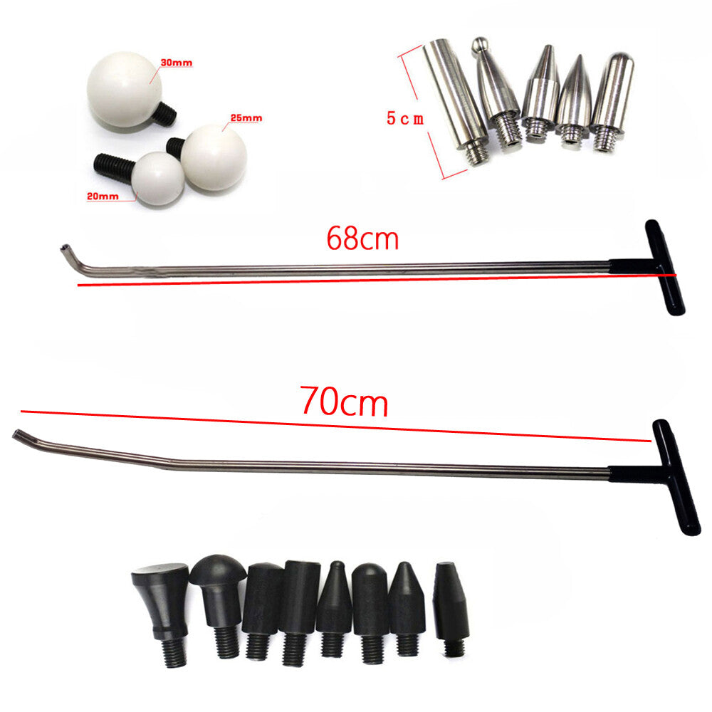 Paintless Dent Repair Rod Kit Auto Dent Removal Tools Pullout Tools 2PCS v