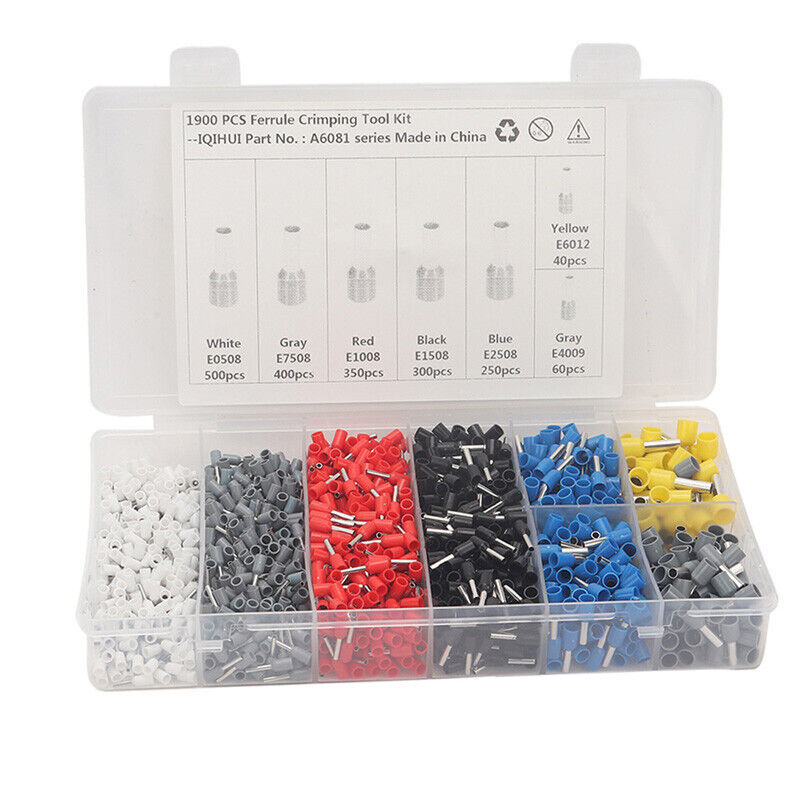 1900-piece pack of heat shrink connectors, male bullet-shaped terminals, insulated wire crimping - n