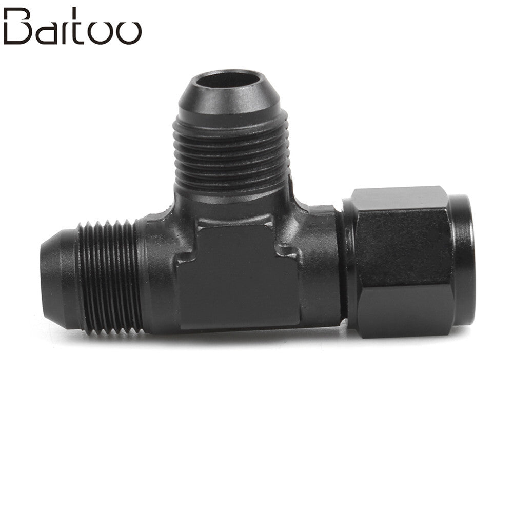 3-Way Tee T-Piece Fitting Adapter AN4 AN6 AN8 AN10 AN12 Female to AN Male BLACK Q