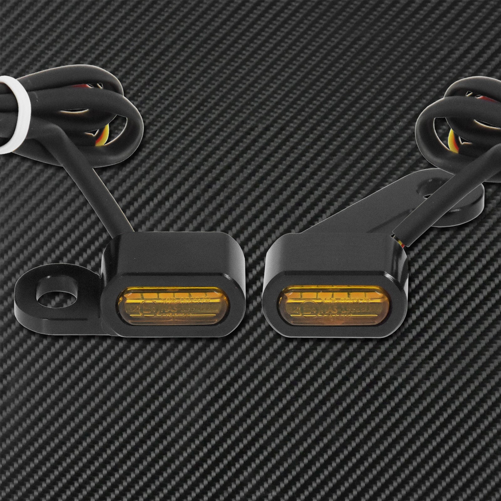 2X for Mini Motorcycle LED Turn Signal Indicators Running Lights Amber Blinker Lamps