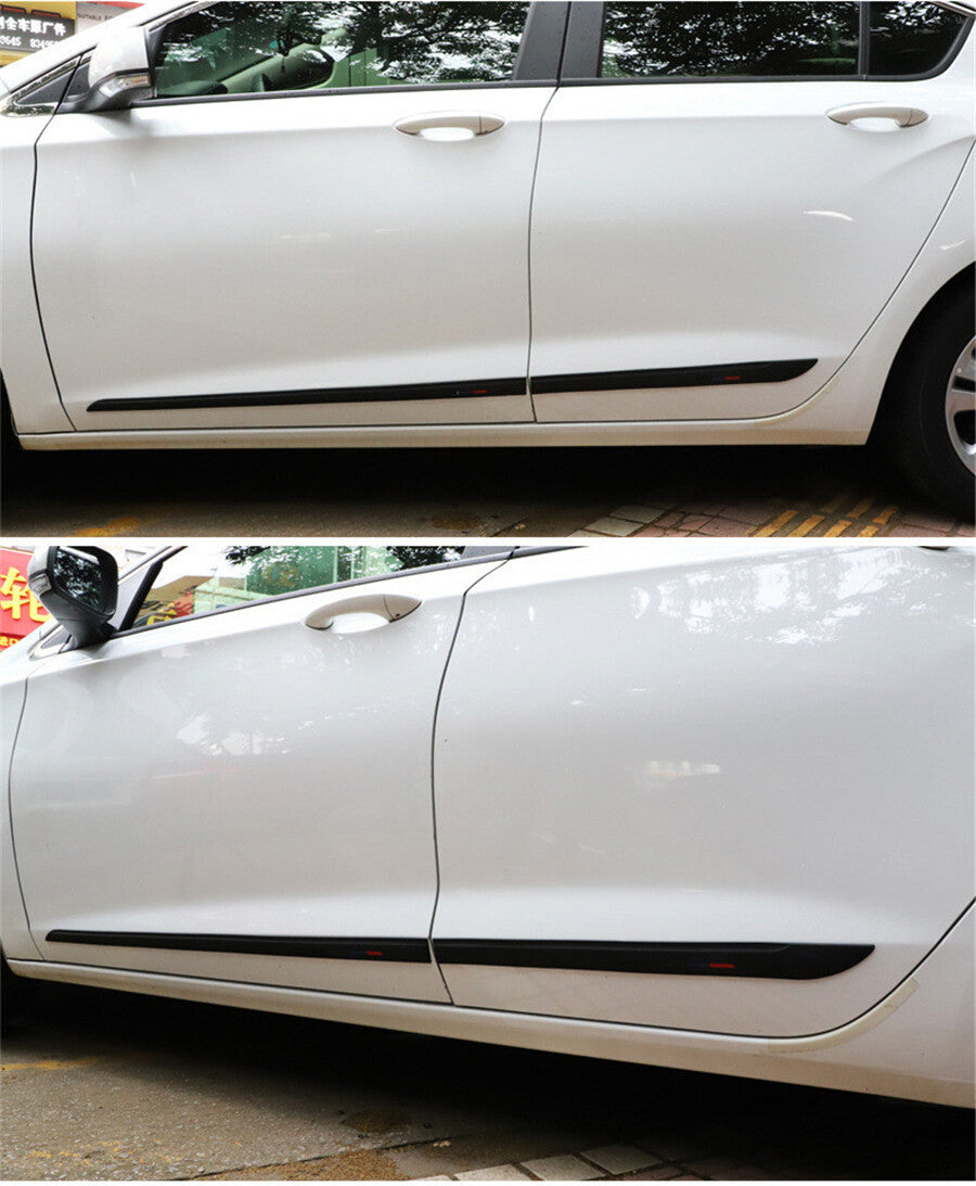 4 Pcs PVC Soft Rubber Door Side Line Sill Garnish Body Skirt Molding Trim Cover