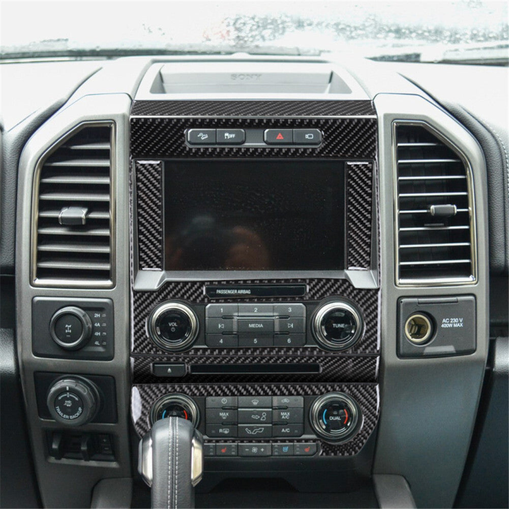Carbon Fiber Interior Rear Cup Holder Frame Trim Panel For Explorer 2011-14 v