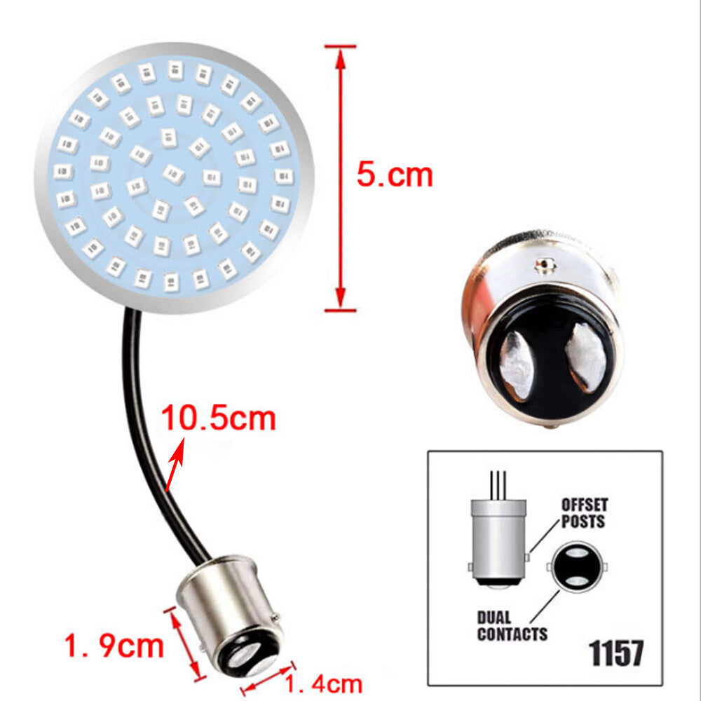 2x1157 Red LED Brake and Turn Signal Lights + Smoke Camera for Harley Street Road