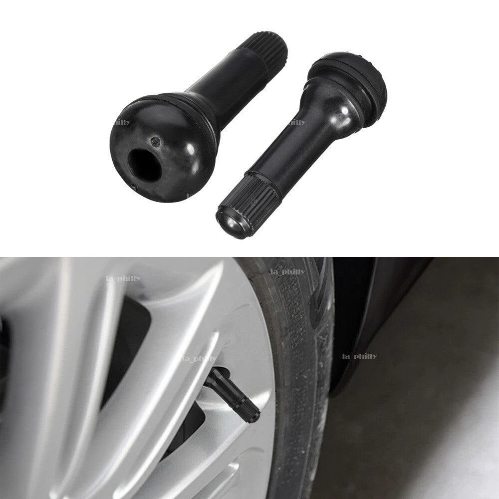 50 Pcs TR413 Short Rubber Tubeless Snap-In Tyre Tire Valve Stems For Universal Q