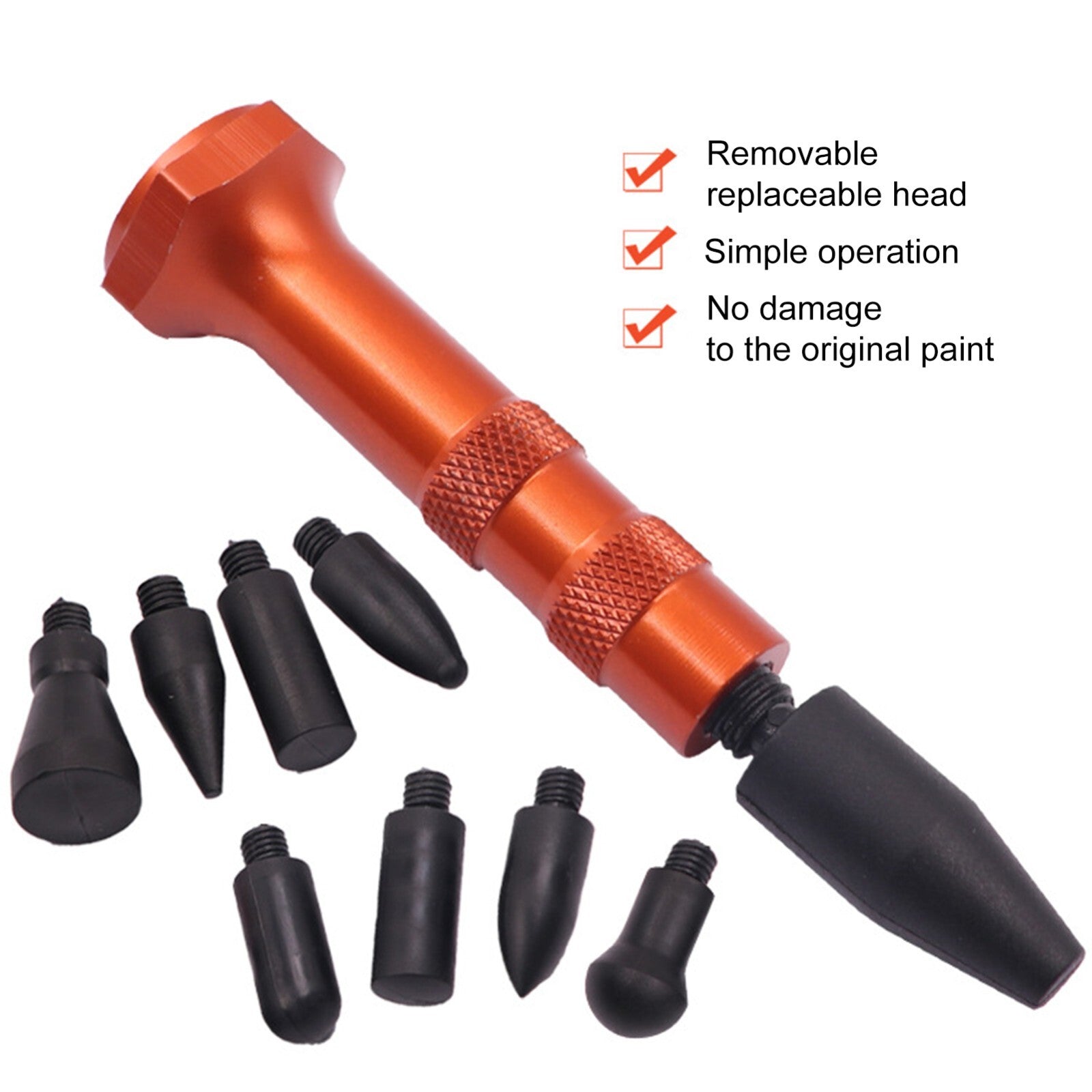 Car Dent Repair Removal Tools Metal Tap Down Pen With 9 Heads Tips v