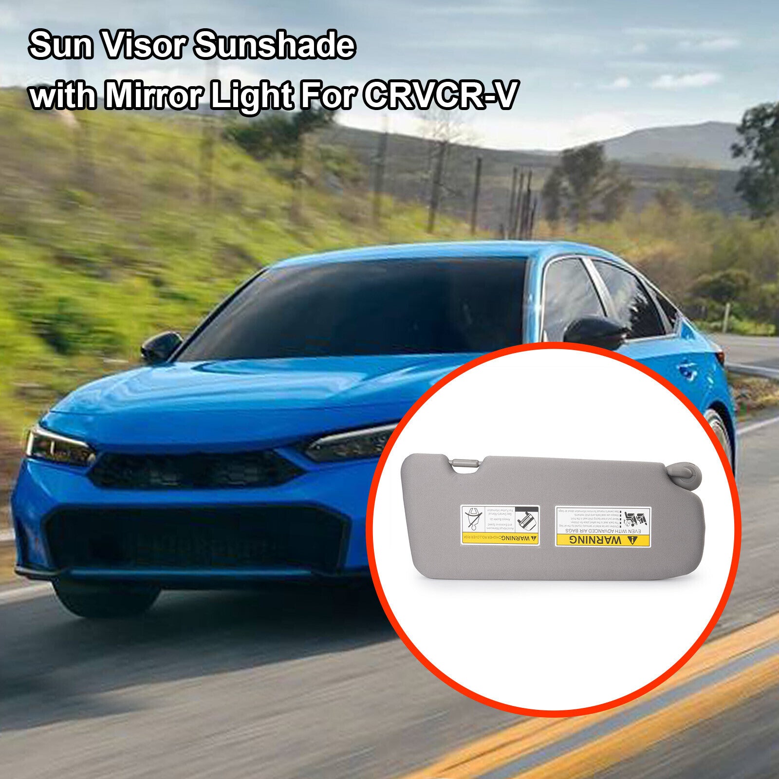 Left Driver Side Sun Visor W/Light for Honda CR-V CRV 2017-2022 83280-TLY-H11ZB