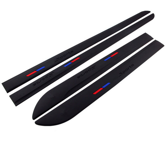 4 Pcs PVC Soft Rubber Door Side Line Sill Garnish Body Skirt Molding Trim Cover