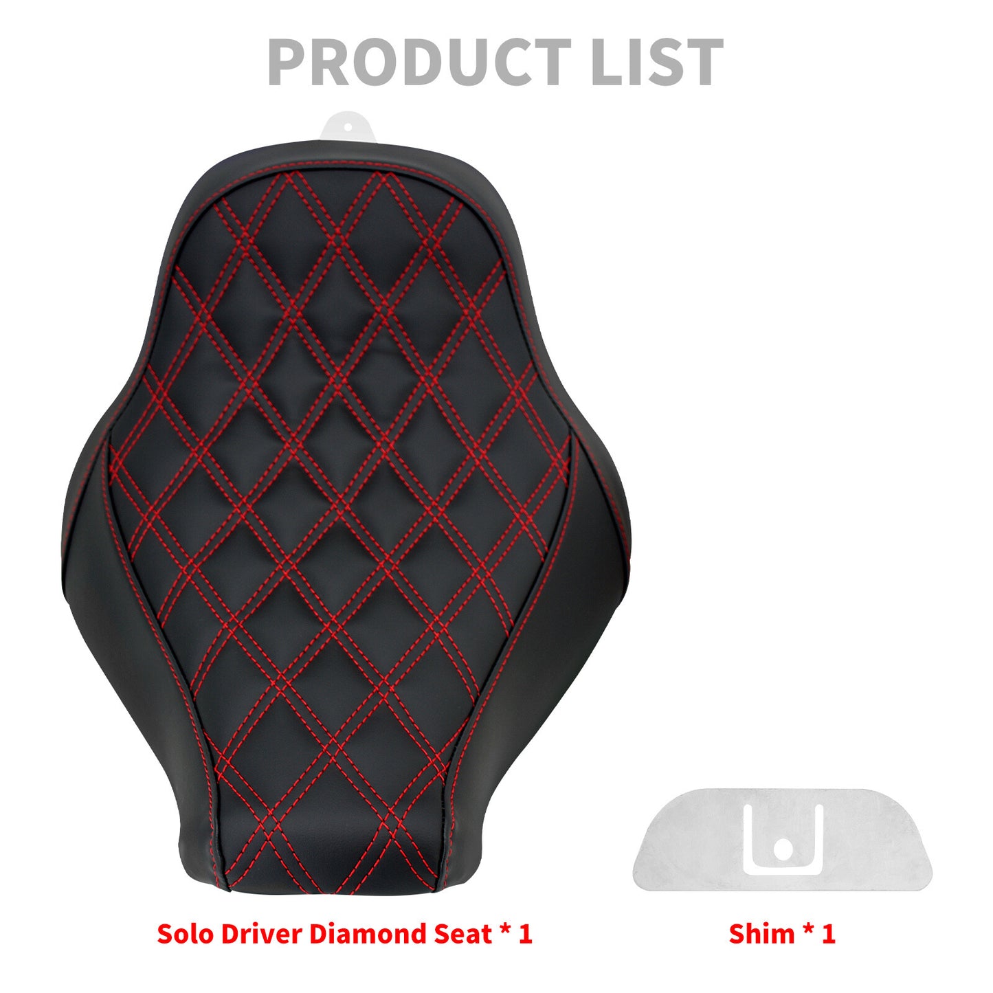 Black Front Driver Solo for Seat w/ Red for Harley Breakout FXBR Fat Boy 2018-2023