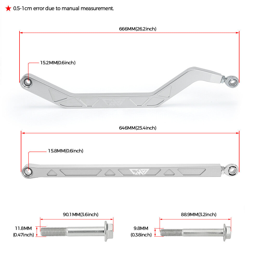 High Clearance Boxed Rear Radius Arms for Polaris RZR XP 1000 / XP 4 1000 2014+
