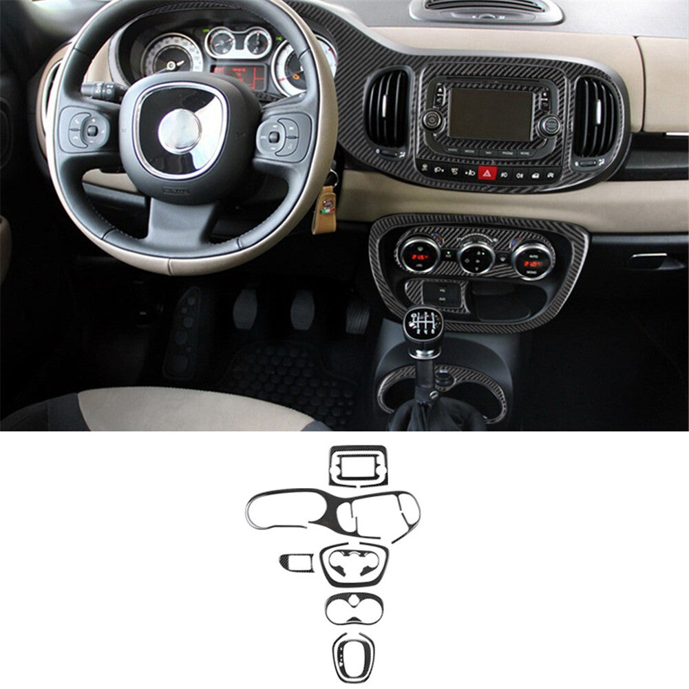 41Pcs Carbon Fiber Interior Full Kit Cover Trim Sticker for Fiat 500L 2014-2017