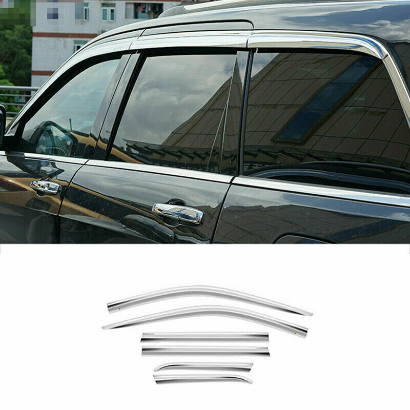 for Jeep Grand Cherokee 2011-2020 Chrome Window Visor Vent Shades Sun Rain Guard