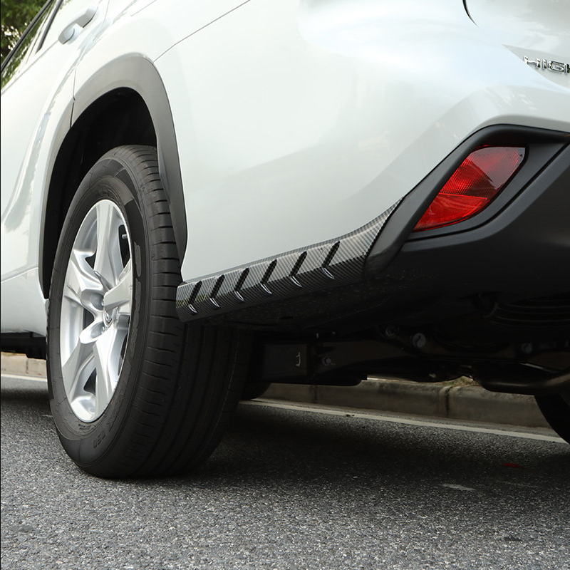 Carbon Fiber Rear Bumper Side Protector Cover Trim for Toyota Highlander 2020-22