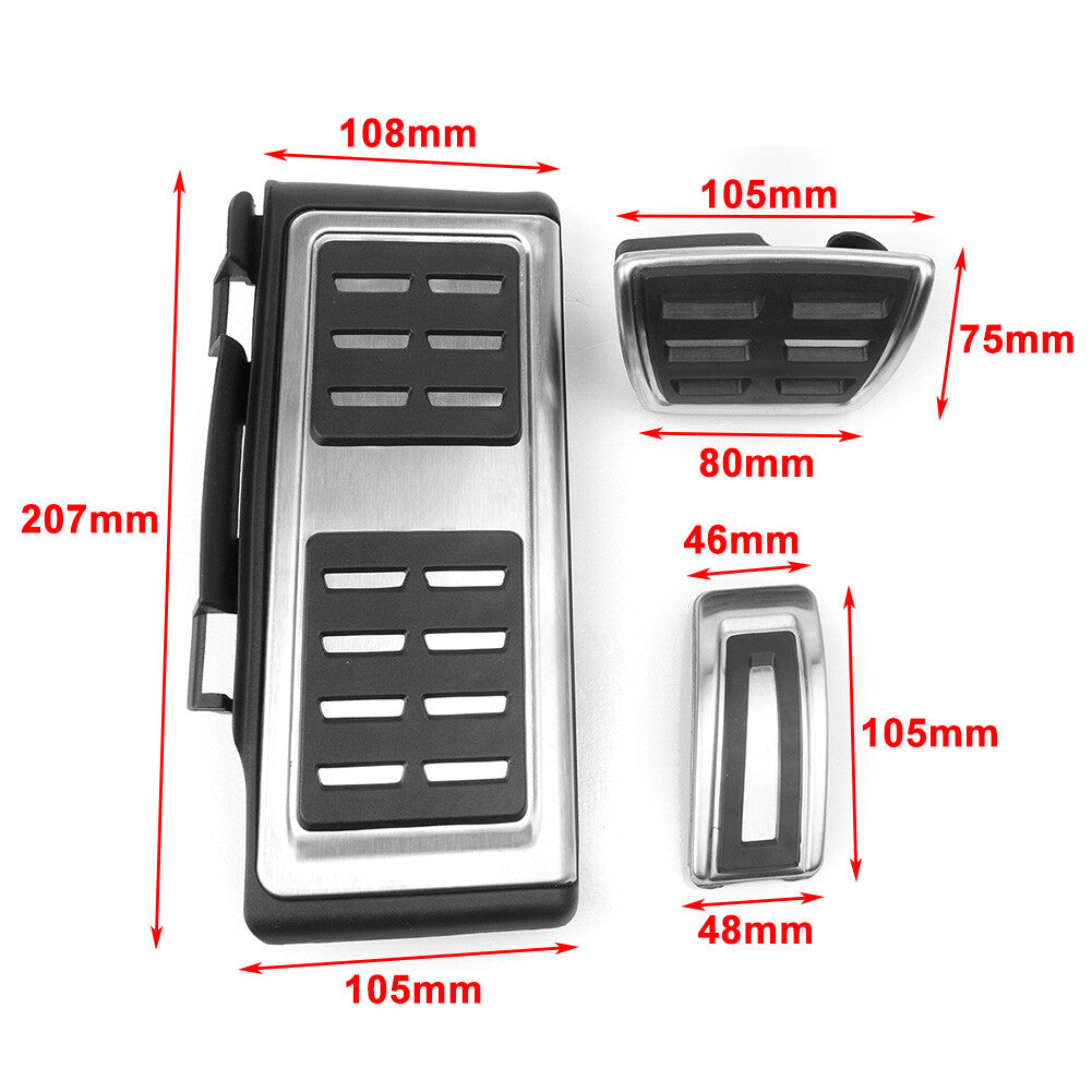 3X Foot Pedal Rest Gas Brake Fit for VW for GOLF 7 MK7 13-17 Accelerator Accessories