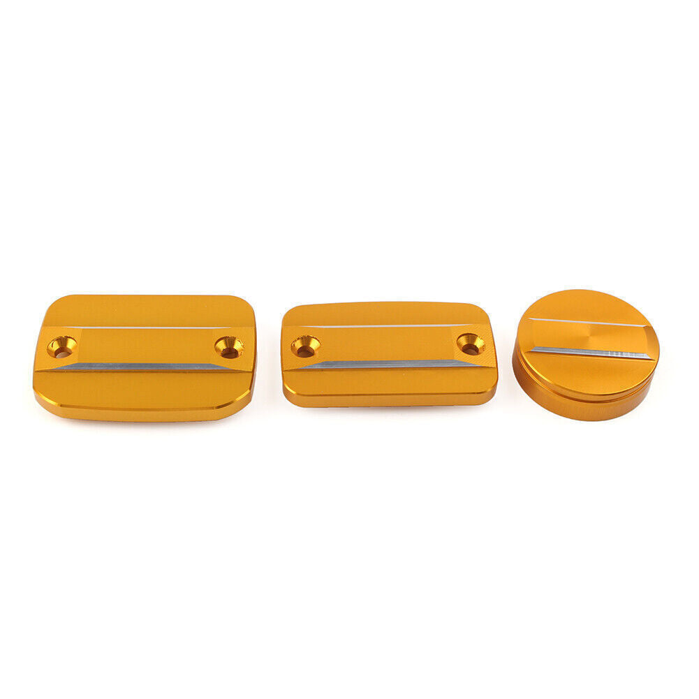 for DUCATI Scrambler 1100 Gold Front Rear Brake Clutch Reservoir Cover Cap Set Q