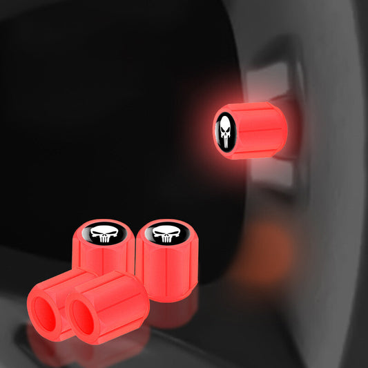 4PCS Universal Fluorescent Car Tire Valve Cap Luminous Bike Tire Valve Stem Cap Q
