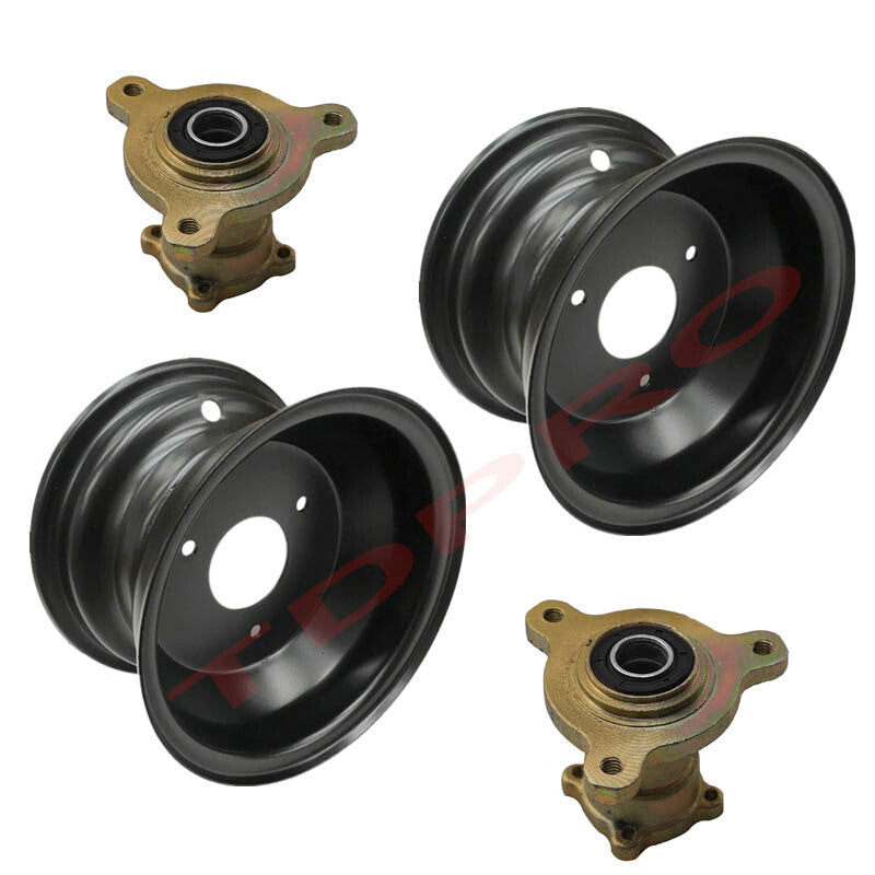 2 x 7-inch wheels with 3-hole rims and 17mm hubs suitable for 16x8-7 tires, 50cc, 110cc, and 125cc all-terrain vehicles/four-wheelers.