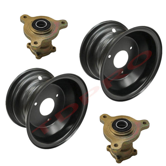 2 x 7-inch wheels with 3-hole rims and 17mm hubs suitable for 16x8-7 tires, 50cc, 110cc, and 125cc all-terrain vehicles/four-wheelers.