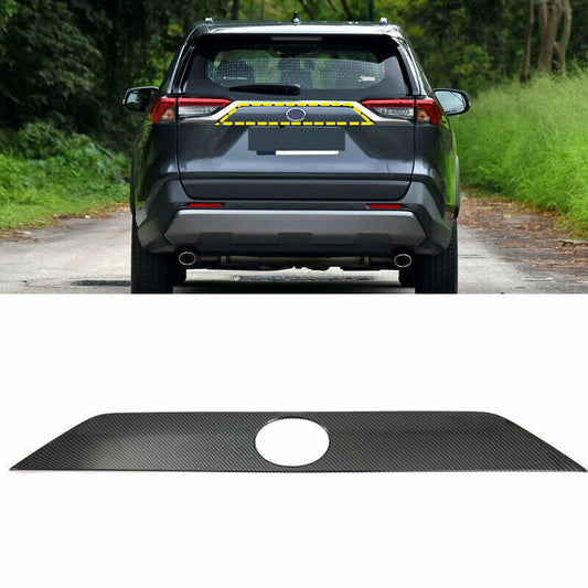 for Toyota RAV4 2019-2023 Carbon Fiber Rear Trunk Gate Lid Cover Panel Trim ABS