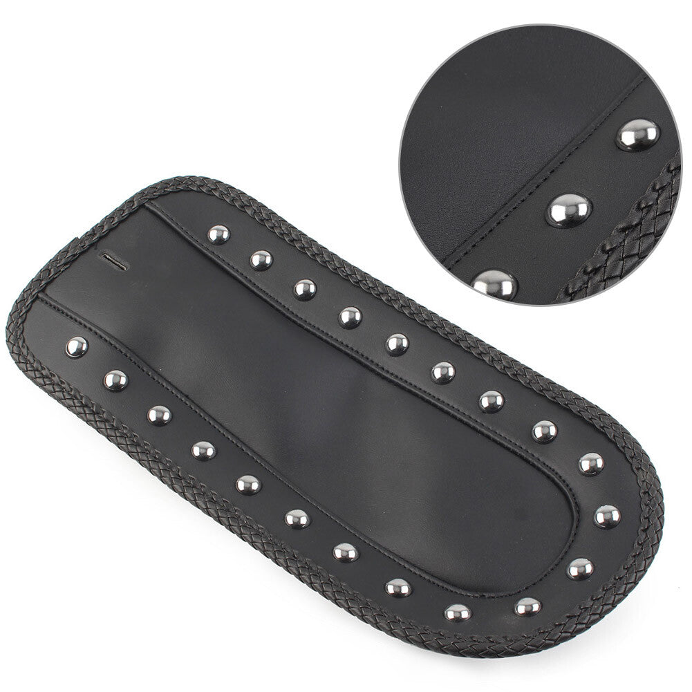 Black PU Leather Rear Fender Bib Studs Solo for Seat Fit for Kawasaki Vulcan 1500