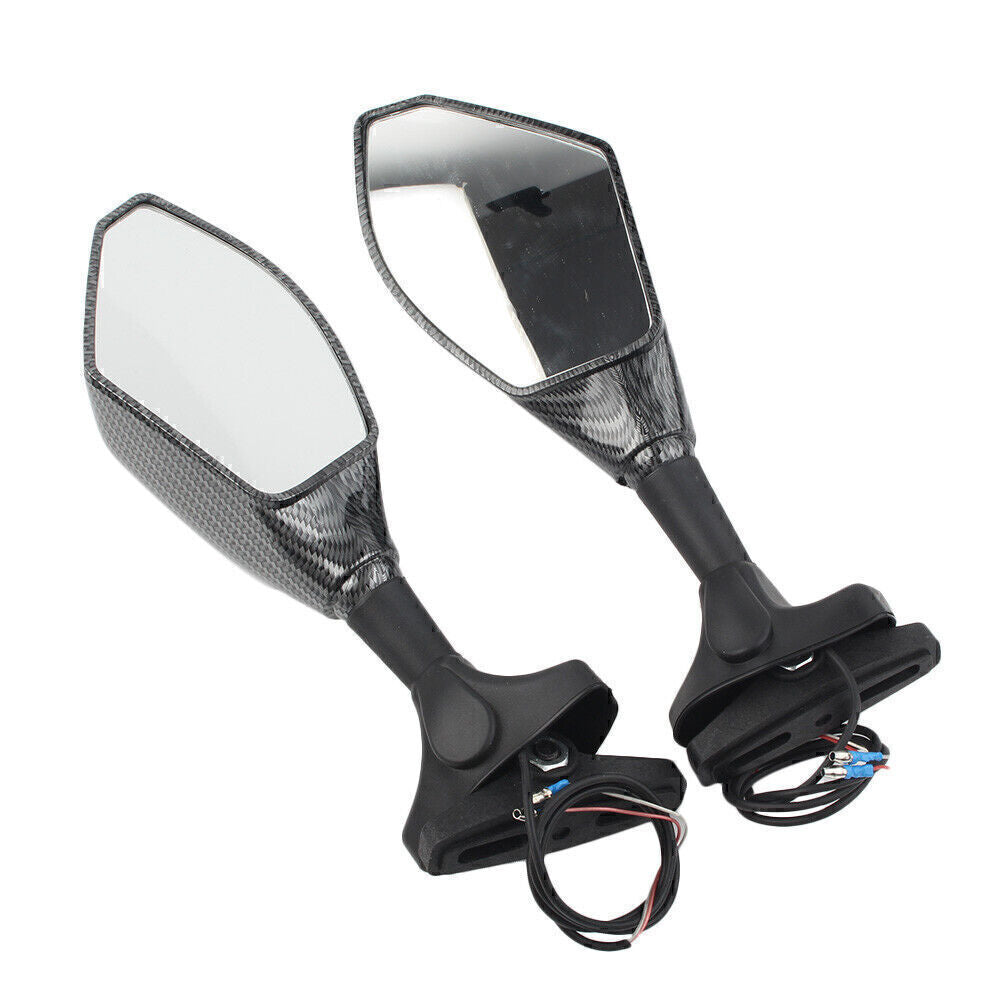 Motorcycle Rearview Mirrors w/LED Turn Signal for Honda for Kawasaki for Yamaha YZF R6S