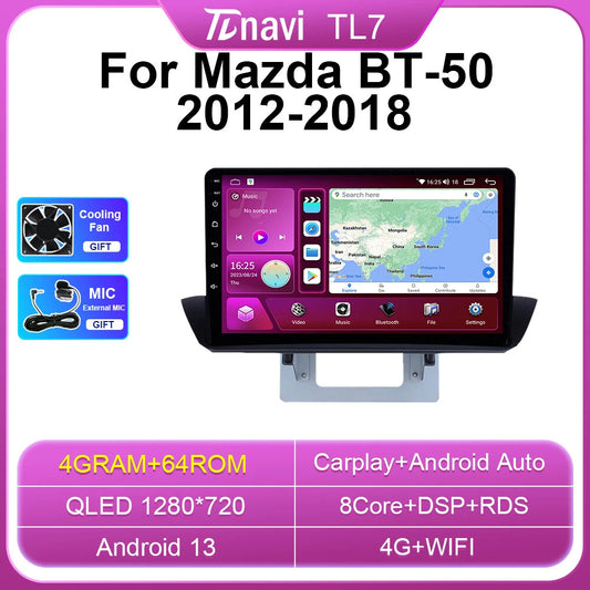 for Mazda BT50 2012-2018 Car Radio CarPlay Android Player Multimedia GPS Screen