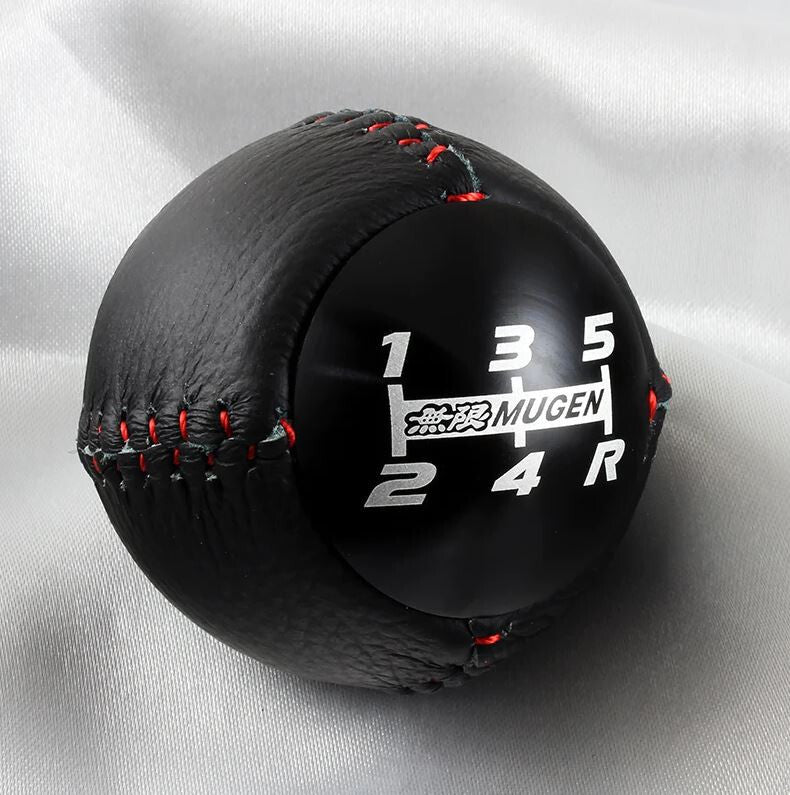 Car Shift Knob 5-speed Mugen Black PVC Leather for Honda for Acura