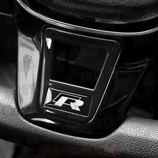 Black ABS Steering Wheel Sequin Cover Trim for Volkswagen for VW T-ROC 2018-2022