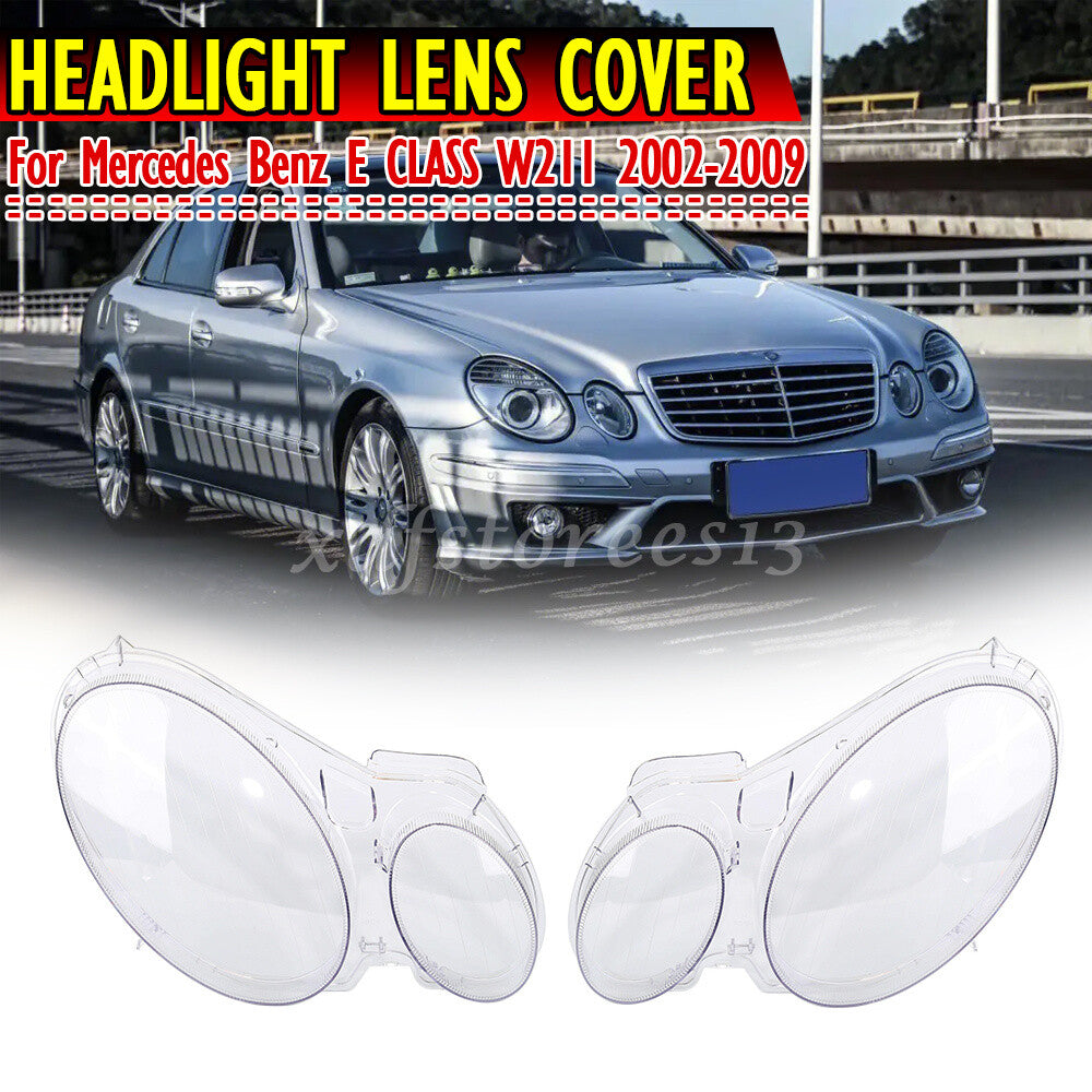 Clear Headlight Lens Cover Lampshade for Mercedes for Benz E-Class W211 2002-2008