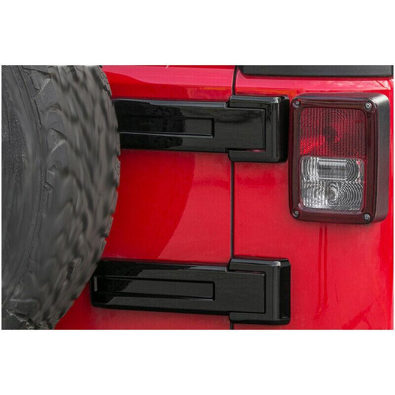 for Jeep for Wrangler JK 2007-2017 ABS Black Trunk Tail Tire Hinge Buckle Trim 4PCS