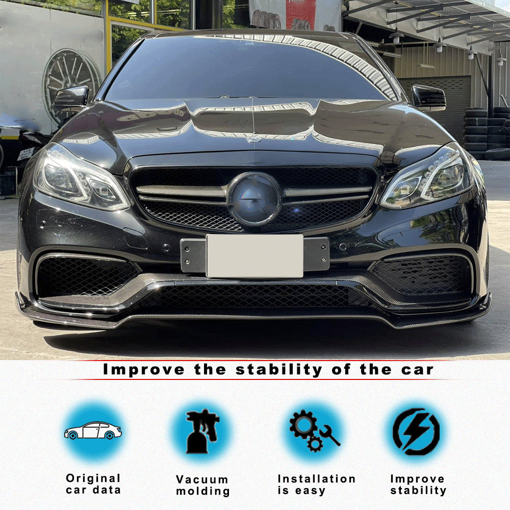 for Mercedes-Benz W212 E63 AMG 14-15 Real Carbon Fiber Front Bumper Lip Spoiler