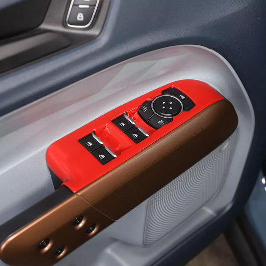 For 2022-2024 Maverick Red Inner Window Lift Switch Button Panel Cover Trim v