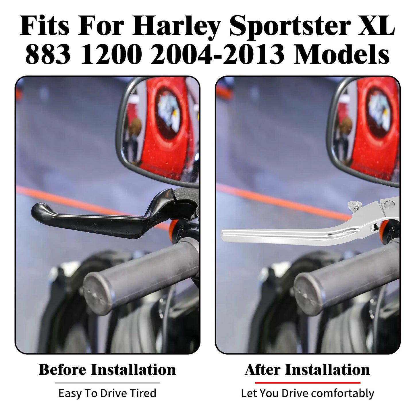 Chrome Brake Clutch Levers Fit for Harley Sportster Iron 883 1200 XL 48 72 04-13 Q