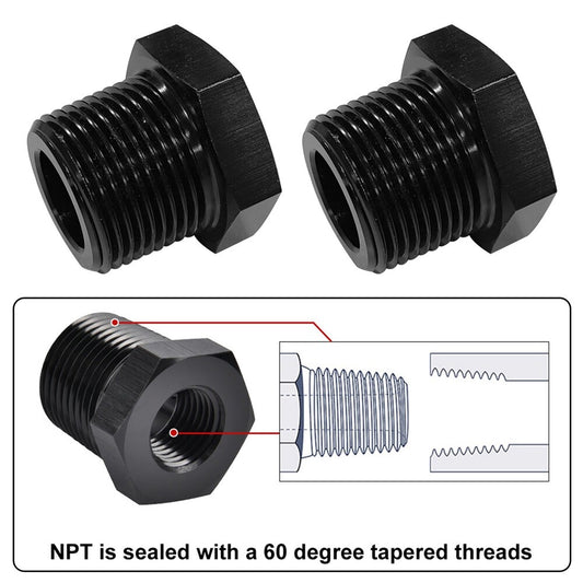 2pcs 3/4 Female x 1/2 Male NPT Thread Reducer Hex Bushing Pipe Fitting Alloy