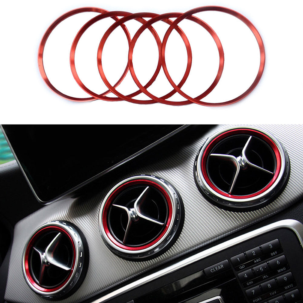 Red ring decorative car air socket for AB GLA200 CLA-Class - n