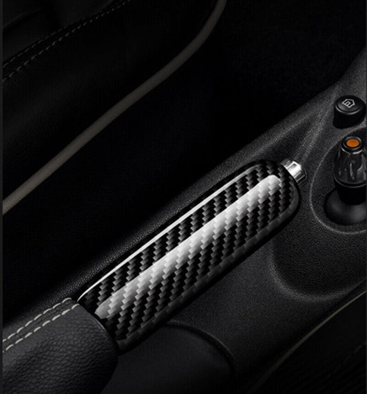 Real Carbon Fiber Car Handle Hand Brake Cover Trim for Mini Cooper R55 R56 R57