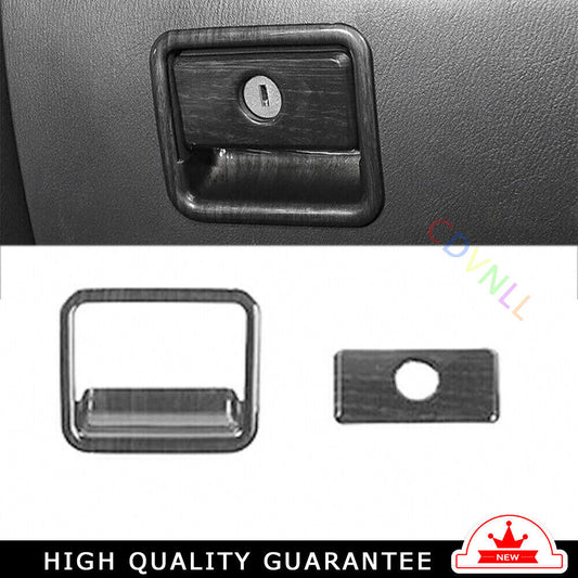 for Co -Pilot Storage Box Handle Sticker for Nissan Armada Y62 17-20 Black Wood Grain